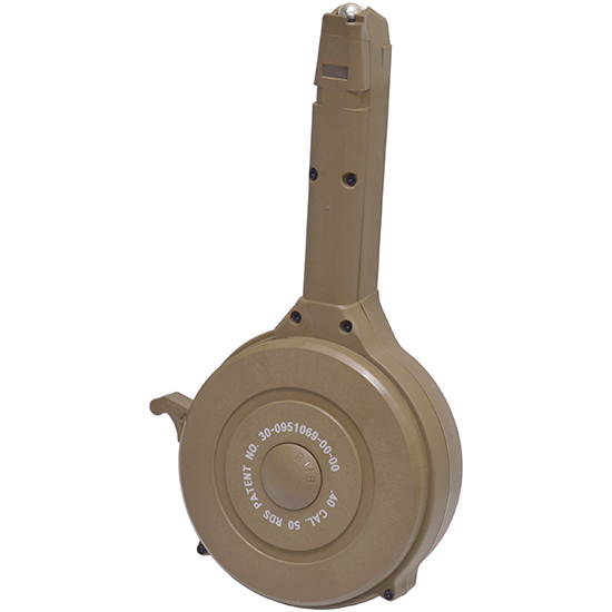 RWB 50-Round Drum Magazine for Glock .40 S&W - Tan Polymer