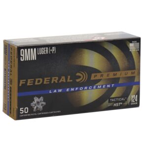 Federal Premium 9mm+P 124gr HST Handgun Ammunition - 50rd Box
