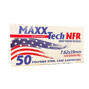 Maxxtech NFR 7.62x39mm Steel Case Rifle Ammunition - 123gr FMJ