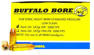 Buffalo Bore 9mm Subsonic 147gr Jacketed Hollow Point Ammo