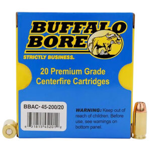 Buffalo Bore 45ACP +P Personal Defense Ammo - 200gr JHP