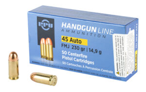 PPU .45 ACP FMJ 230GR Handgun Ammunition - 50 Rounds