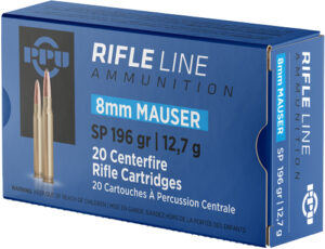 PPU 8MM Mauser 196Gr JSP Soft Point - 20RD Box