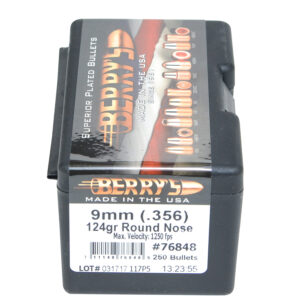 Berry's Superior Pistol 9mm 124gr Round Nose Bullets