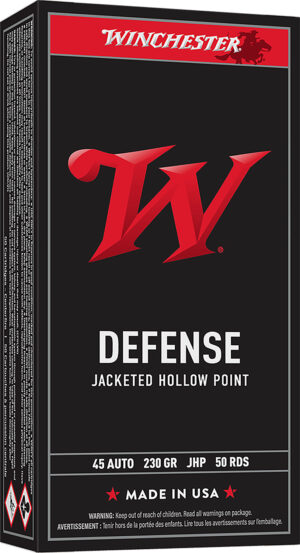 Winchester USA45JHP .45 ACP 230gr Jacketed Hollow Point Ammo