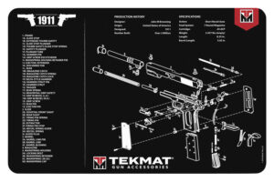 TekMat 1911 Cleaning Mat - Black/White Rubber 11x17"