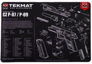 TekMat CZ P-07/P-09 Cleaning Mat - Black/White Rubber 11"x17"