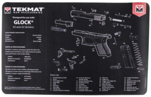 TekMat Glock 42/43 Cleaning Mat - 11"x17" Parts Diagram