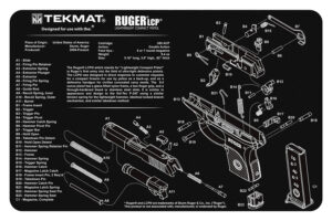 Ruger LCP Cleaning Mat - TekMat 11"x17" Diagram