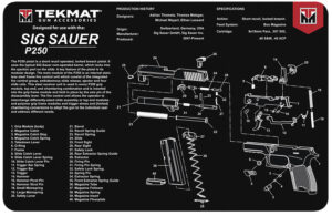 TekMat Sig Sauer P250 Cleaning Mat - 11"x17" Rubber