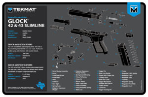 TekMat Glock 42/43 Cleaning Mat - 11"x17" with Parts Diagram