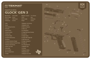 TekMat Glock Gen 3 Cleaning Mat - 11"x17" Flat Dark Earth