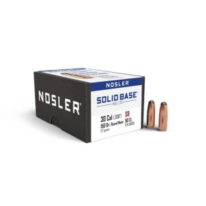 Nosler Solid Base .30 Cal 150 gr Round Nose Rifle Bullets