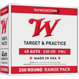 Winchester .45 ACP Handgun Ammunition - 230 gr FMJ, 200 ct