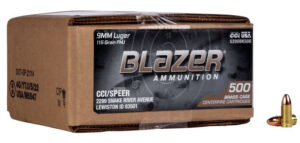 Blazer Brass 9mm 115gr FMJ Handgun Ammunition - 500 Rounds