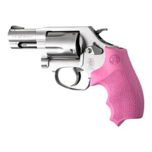 Hogue Overmolded Rubber Bantam Grip for S&W J-Frame Revolvers - Pink