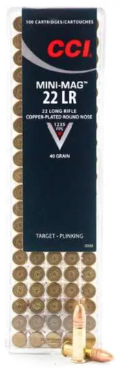 CCI Mini Mag .22 LR 40GR Copper Plated Round Nose Ammo