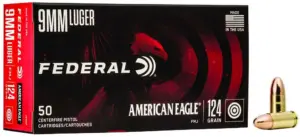 Federal 9mm Luger 124gr FMJ Handgun Ammunition