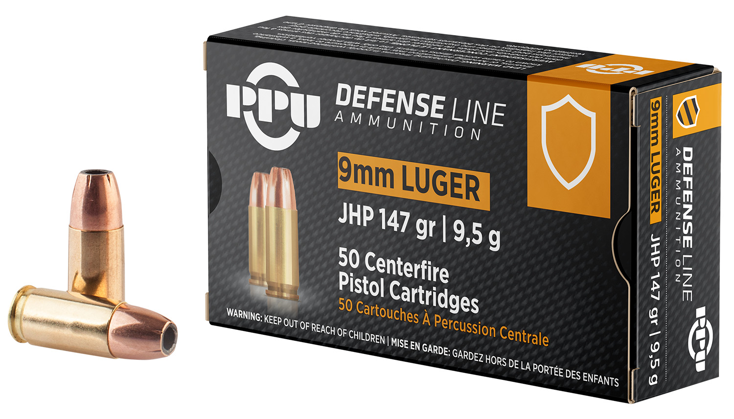 PPU PPD92 Defense 9mm Luger 147gr Hollow Point Ammo