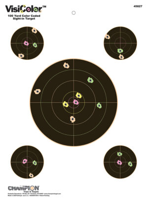 Champion VisiColor Self-Adhesive Bullseye Targets - 10 Pack