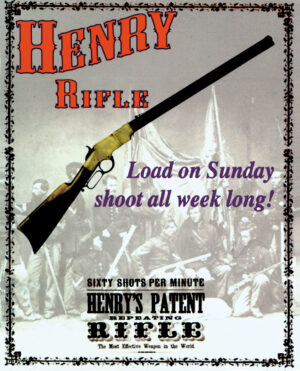 Henry Repeating Arms Wall Tin Sign - 12.5in x 16in