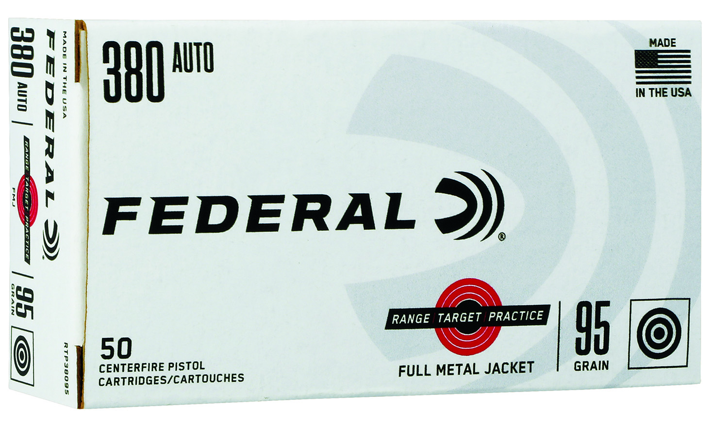 Federal RTP38095 .380 ACP 95gr Full Metal Jacket Ammo