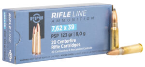PPU 7.62x39mm 123 gr Pointed Soft Point Rifle Ammo