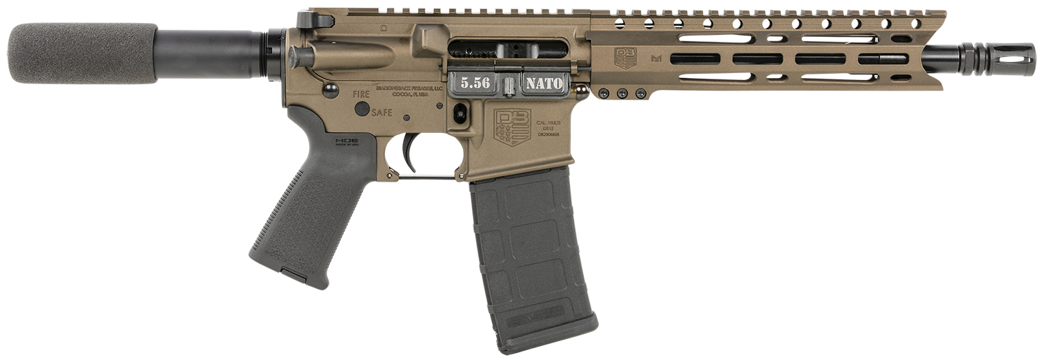 Diamondback DB1915K071 DB15 5.56x45mm NATO 30+1 10" Black Nitride Threaded Barrel, M-LOK Handguard, Midnight Bronze Aluminum Picatinny Rail Receiver, Black Buffer Tube, Black Magpul Grip, Right Hand
