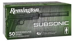 Remington Subsonic 9mm Luger 147gr Flat Nose Ammo - 50 Rounds