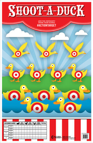 Action Target GSCARDUCK100 Entertainment Ducks Paper Hanging 23" x 35" Multi-Color 100 Per Box