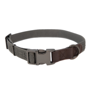 MoMarsh Adjustable Dog Collar 15"-23" - Gun Metal Grey