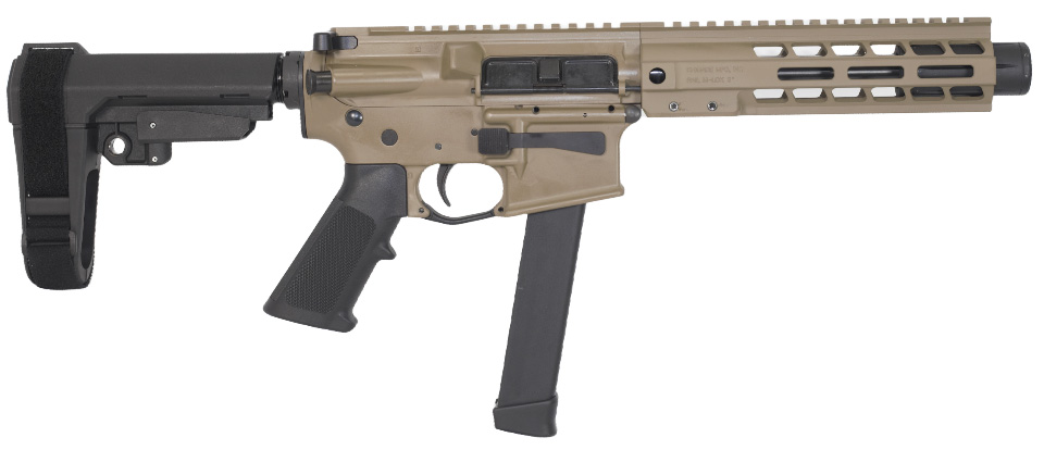 BRIGADE BM-9 9MM AR Pistol - 9.5" Barrel FDE SBA3 MLOK