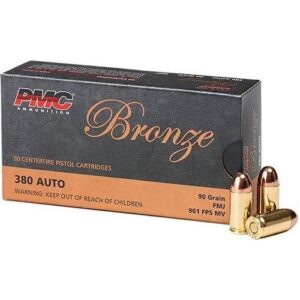 PMC Bronze .380 ACP Handgun Ammunition - 90 gr FMJ