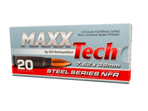 MAXXTECH 7.62X39 Steel Case 123GR FMJ Ammunition - 20RD/BX