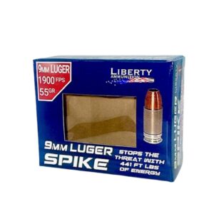 Liberty Spike 9mm Handgun Ammunition - 55gr HP 1900 fps
