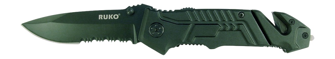 RUKO RUK0144S 440A 3-1/4" Black Rubber Folding Knife