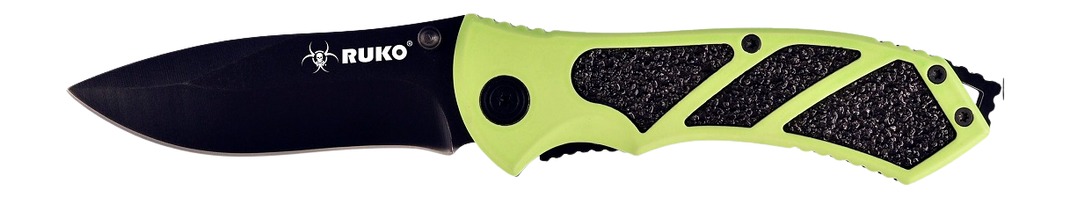 RUKO RUK0061HG Folding Knife - 3-1/4" HI-VIZ Green
