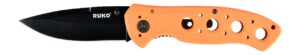 RUKO RUK0075BZ 440A Blaze Orange Folding Pocket Knife