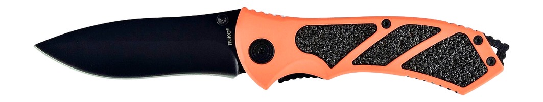 RUKO RUK0061BZ 440A Folding Pocket Knife - Blaz Orange/Black