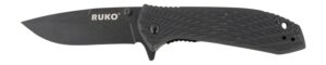 RUKO RUK0179BBK 440C Folding Pocket Knife with Black Handle