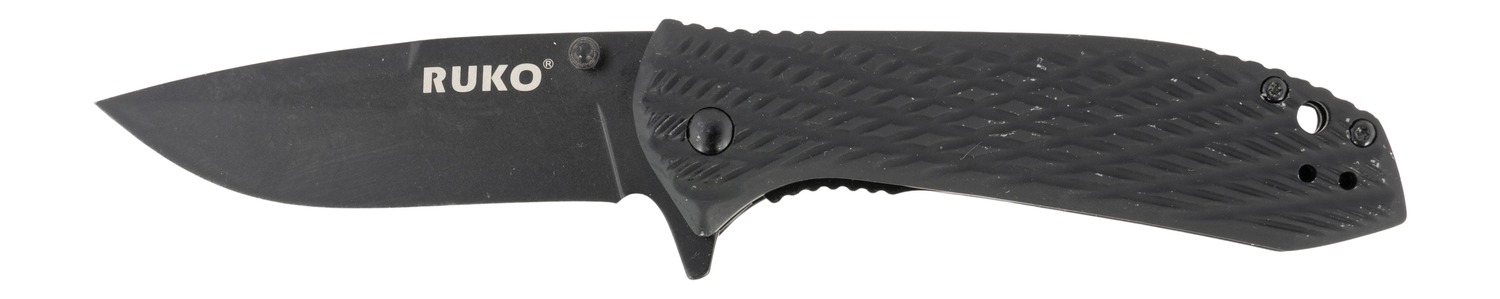 RUKO RUK0179BBK 440C Folding Pocket Knife with Black Handle