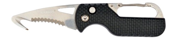 RUKO RUK0194BK-CS Rescue Folding Knife - 1.75" Black GFR