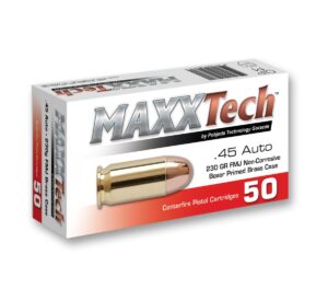 Maxxtech .45 ACP 230 gr FMJ Brass Handgun Ammunition