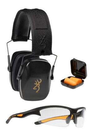 Browning BRN 126400 Range Kit - Black/Gold Shooting Glasses