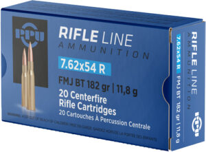 PPU 7.62X54R 182GR FMJ Rifle Ammunition - 20RD