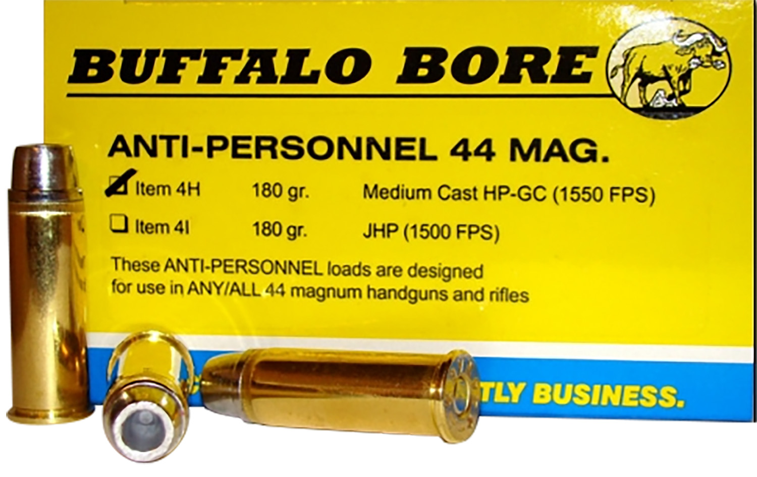 Buffalo Bore 44 Rem Mag 180gr Anti-Personnel Ammo