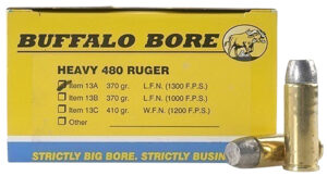 Buffalo Bore 480 Ruger 370gr Lead Flat Nose Ammunition