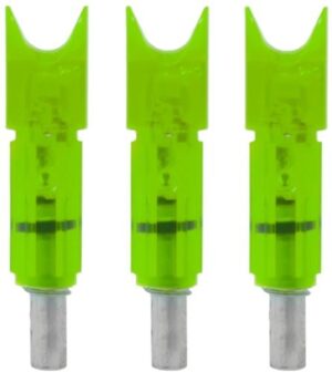 Lumenok Gold Tip Lighted Nock for Bolt Crescent Green 3PK