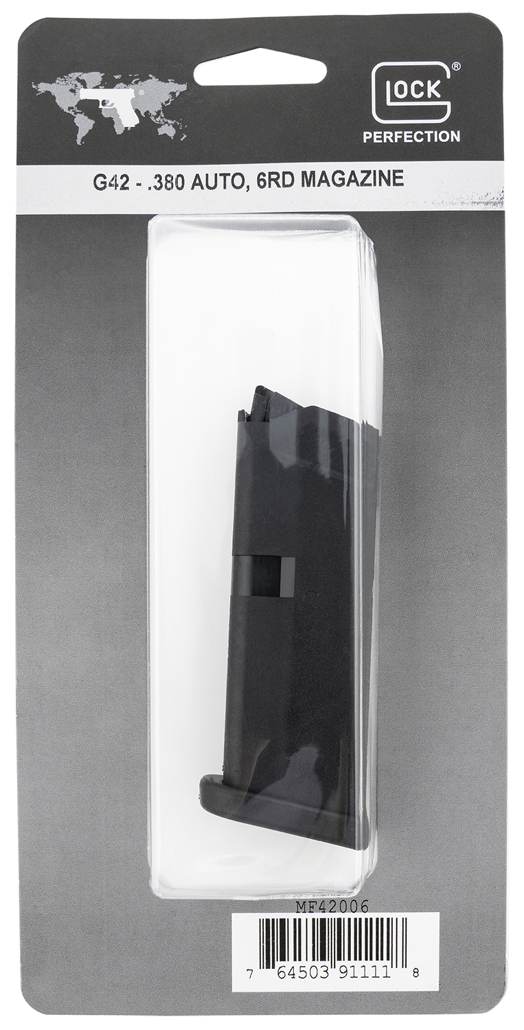 Glock G42 Magazine - 6rd .380 ACP Black Polymer