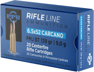 PPU 6.5X52 Carcano 139GR FMJ Rifle Ammunition - 20RD